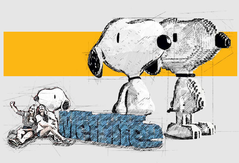 snoopy 3D sketch insignia multimedia