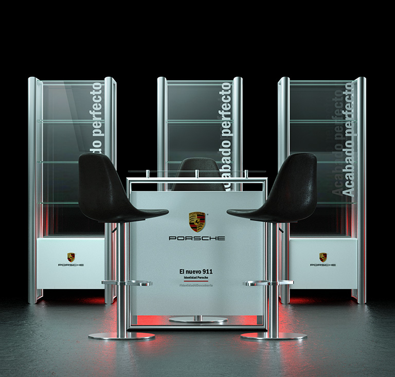 porsche stand design insignia multimedia