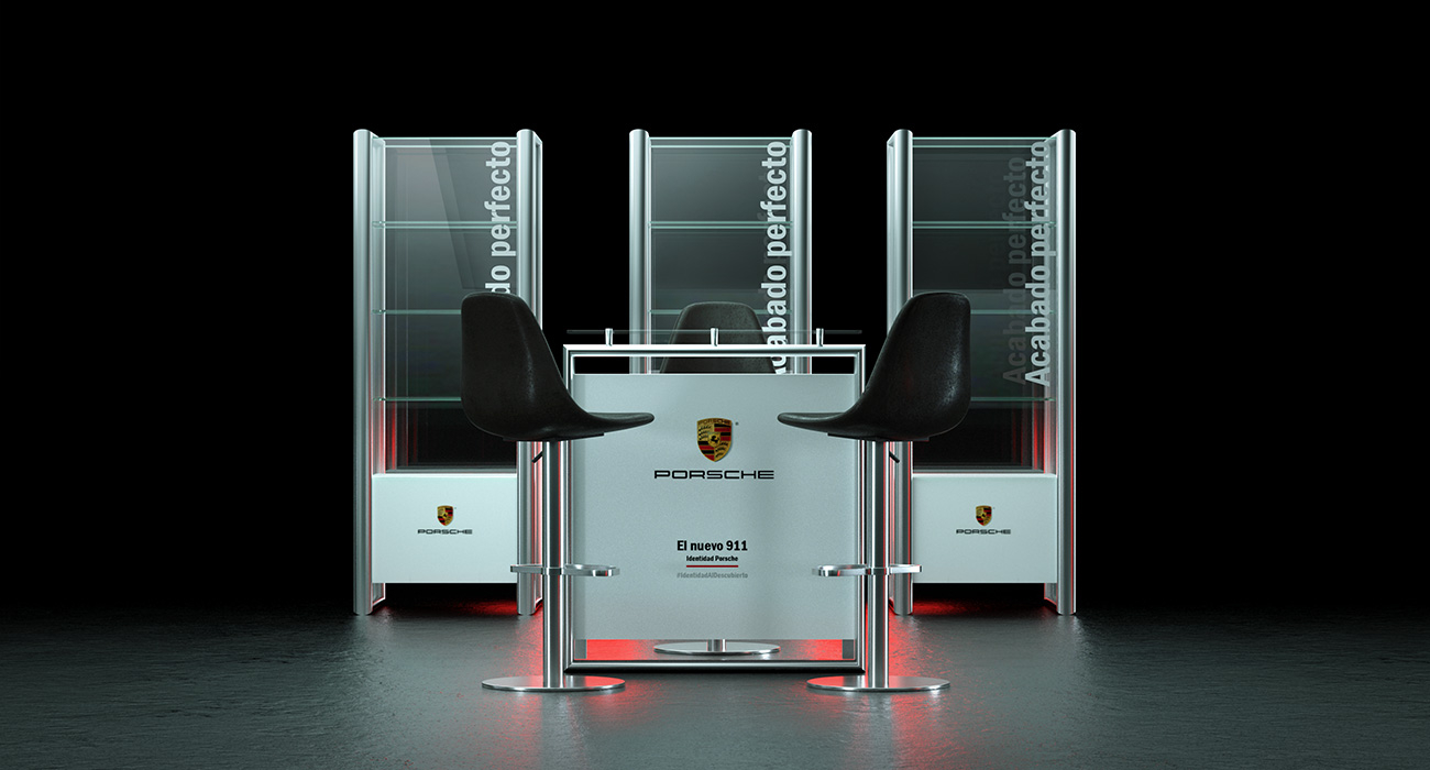 porsche stand design insignia multimedia