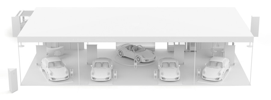 porsche 911 stand 3D viz insignia multimedia